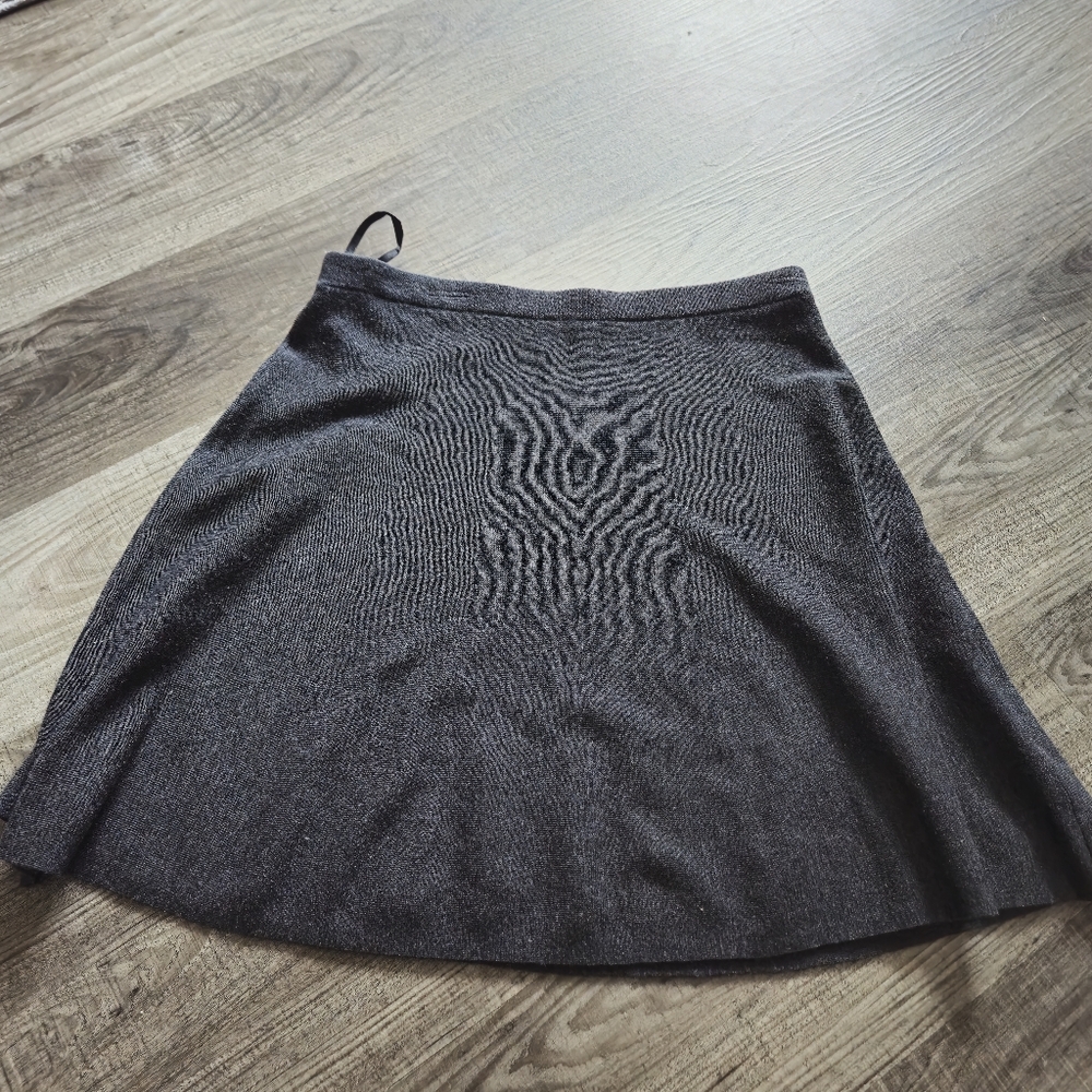 Eileen Fisher Gray Merino Wool Knit Skirt Sz Petite Medium